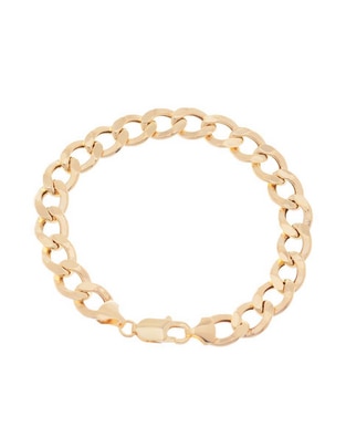 Pulsera de oro amarillo 14 K acabado liso