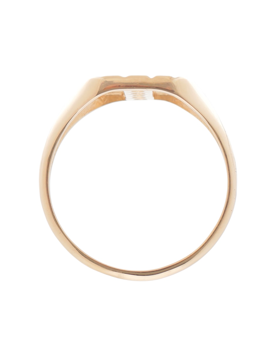 Anillo cuadrada 14 k de oro diamante pulido 4