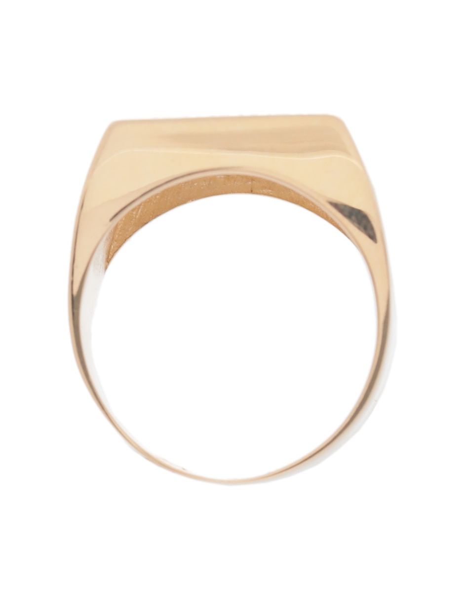 Anillo cuadrada 14 k de oro diamante negro pulido 4