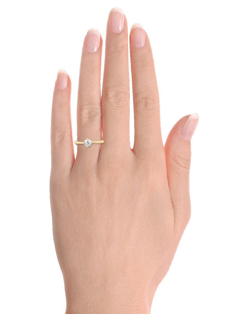 Solitario 14 k Rose diamante 4