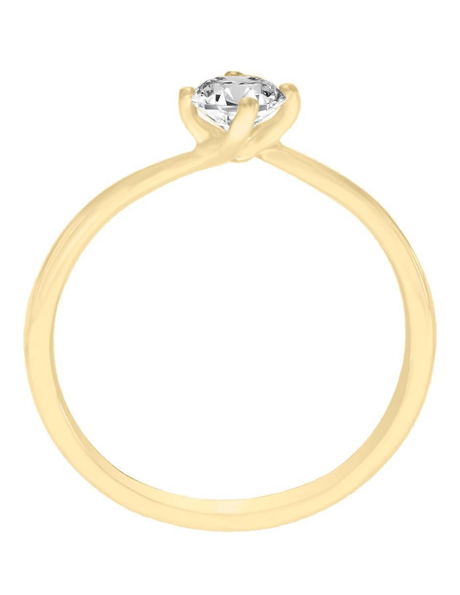 Solitario 14 k Rose diamante 2