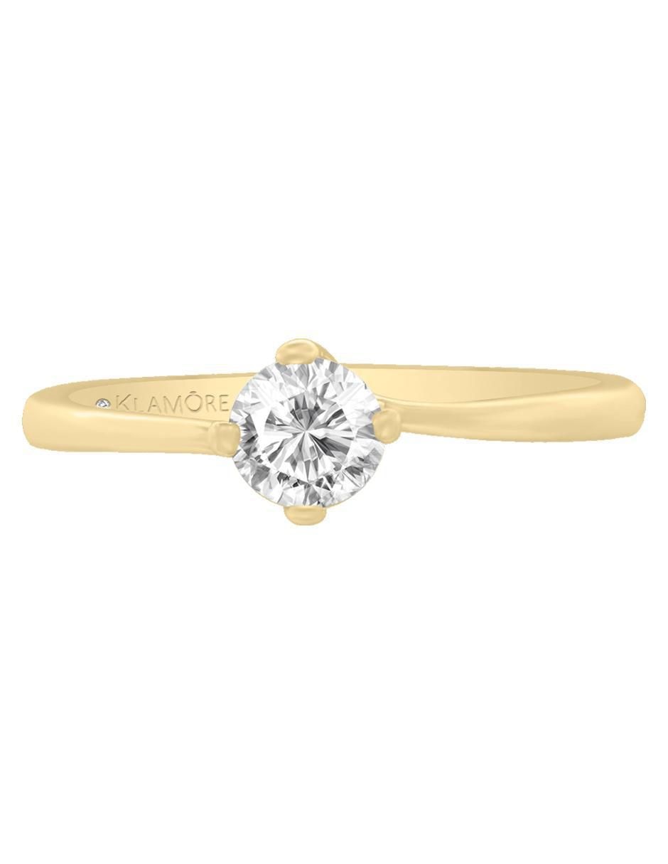 Solitario 14 k Rose diamante 6