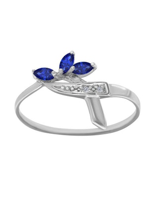 Anillo redondo Praga 14 k de oro zafiro y diamante brillante Anillo redondo Praga 14 k de oro zafiro y diamante brillante