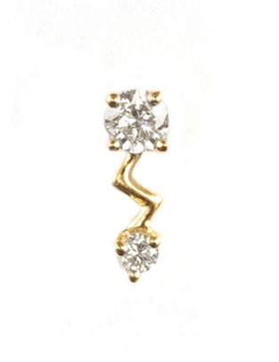 Piercing de oro amarillo 14 K con acabado espejo diamante Piercing de oro amarillo 14 K con acabado espejo diamante