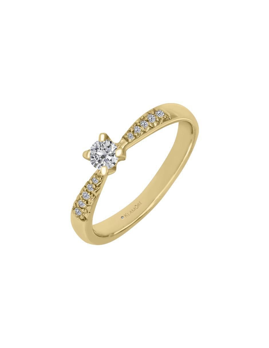 Solitario 14 k Miloro diamante 3