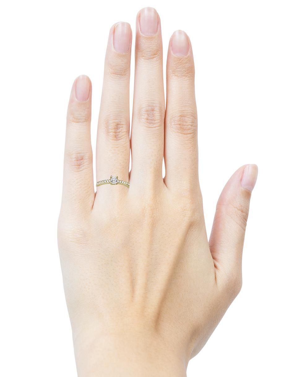 Solitario 14 k Cintillare diamante 3
