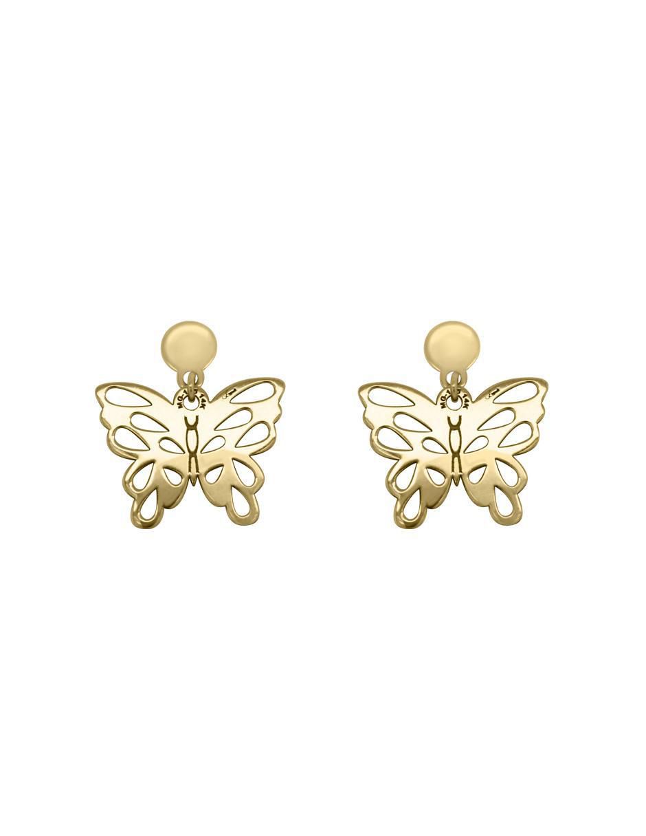 Aretes de mariposa de oro amarillo 14 K con acabado brillante Aretes de mariposa de oro amarillo 14 K con acabado brillante