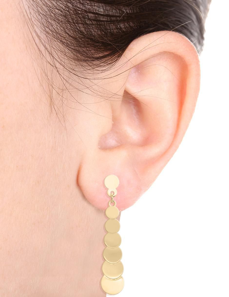 Aretes de oro amarillo 14 K con acabado brillante 3