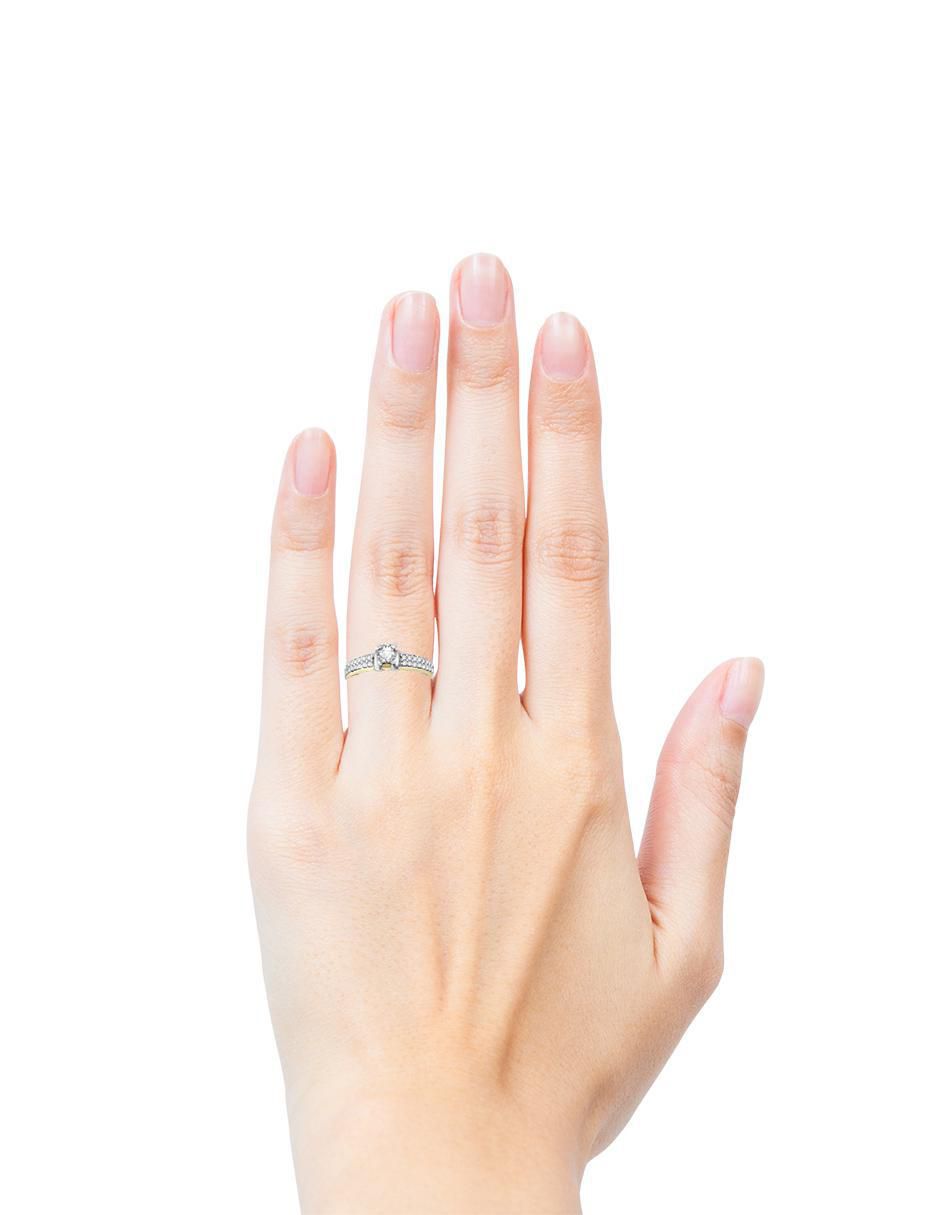 Solitario 14 k Alezza diamante 3