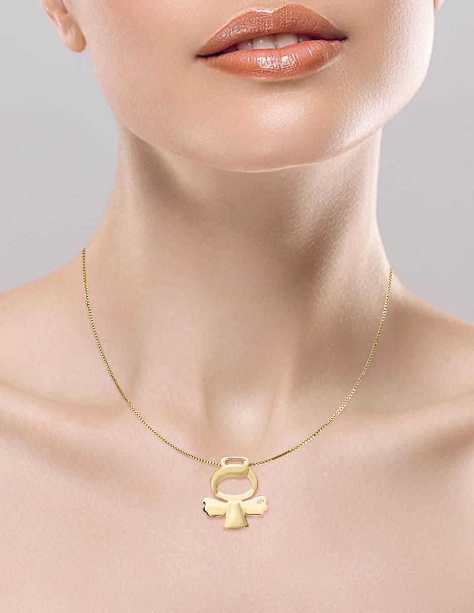 Colgante Y Dije de ángel de oro 14 K diamante 3