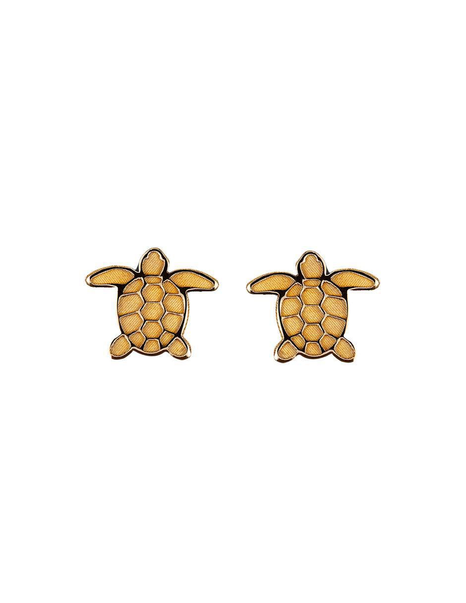 Broqueles de tortuga de oro amarillo 14 K con acabado espejo