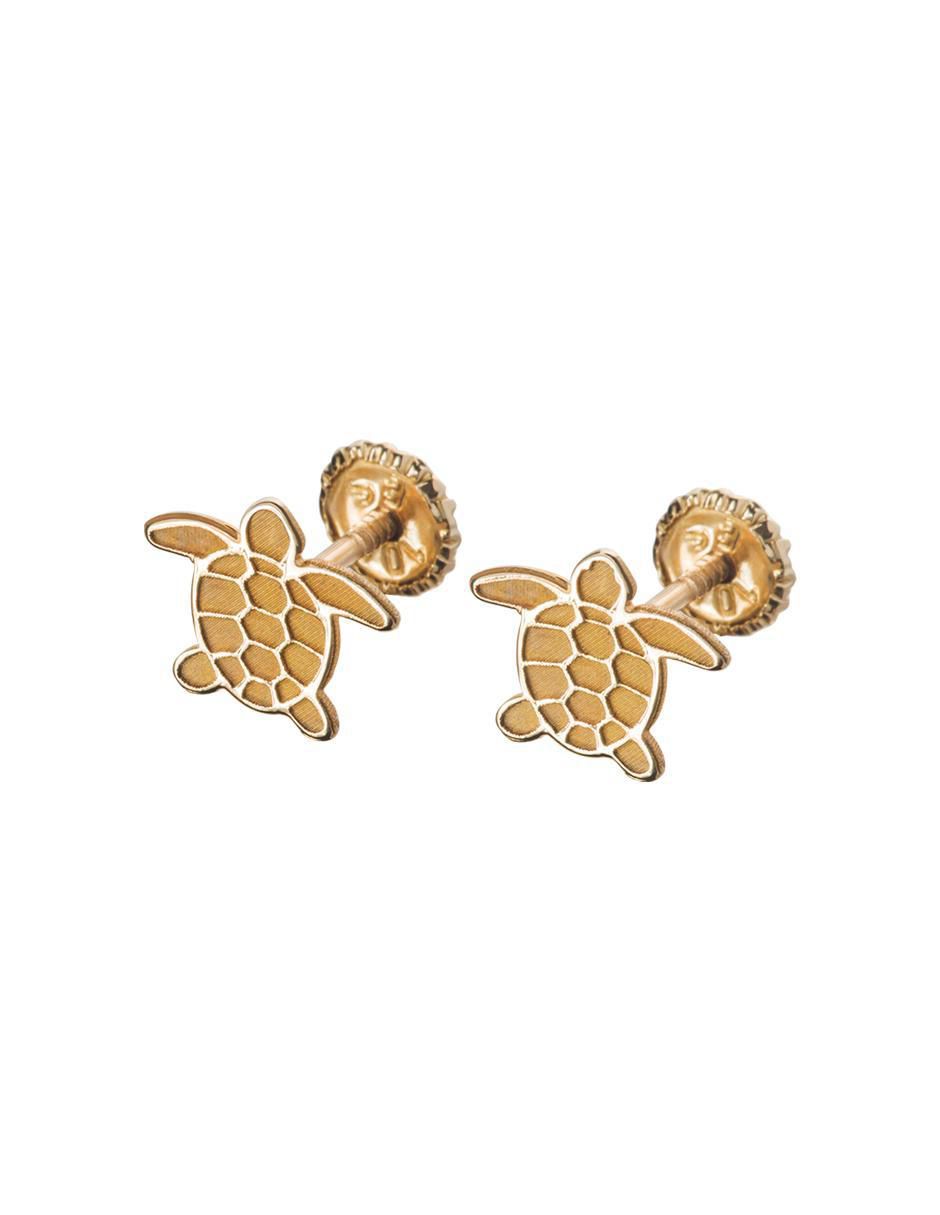 Broqueles de tortuga de oro amarillo 14 K con acabado espejo