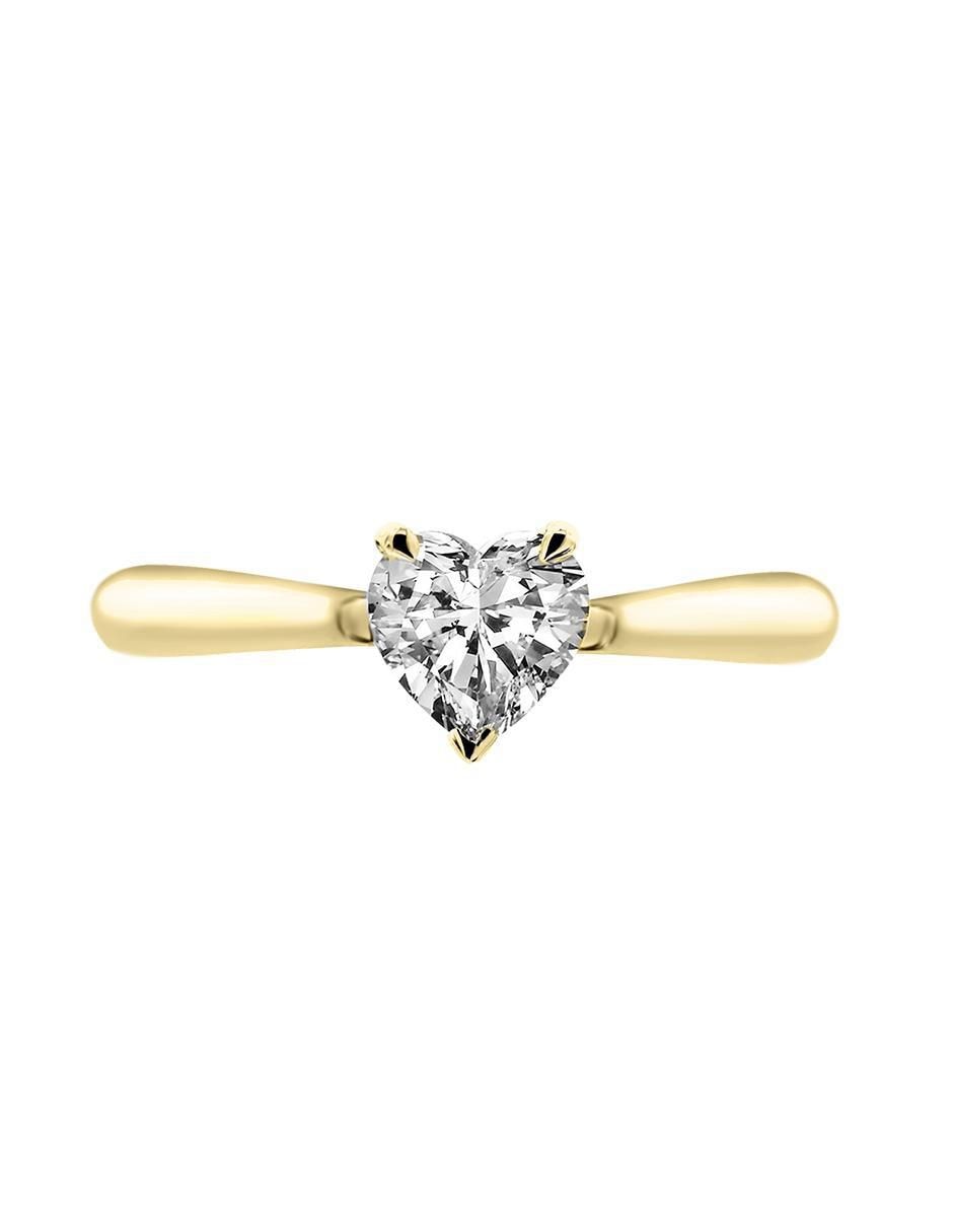Solitario 14 k Cuare diamante
