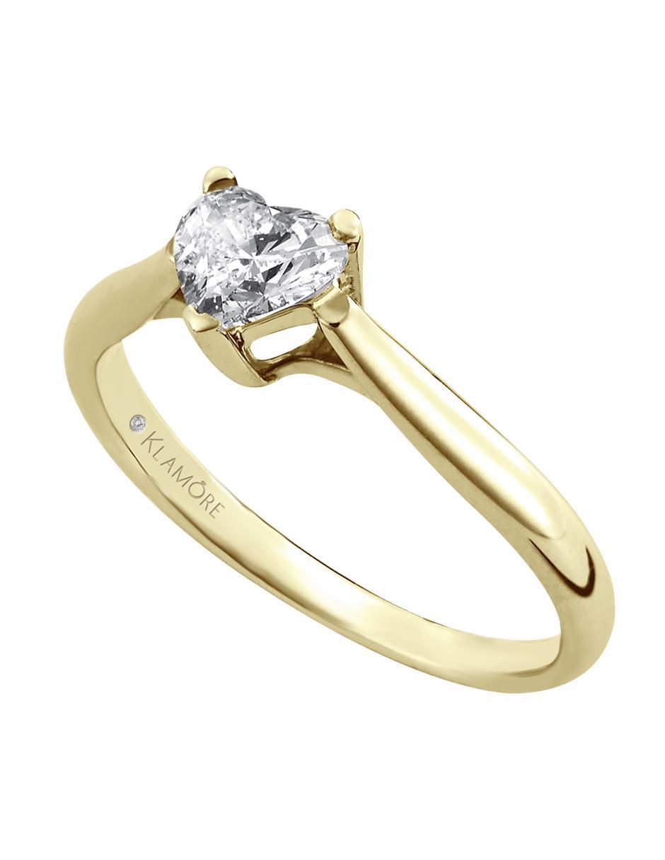 Solitario 14 k Cuare diamante 3