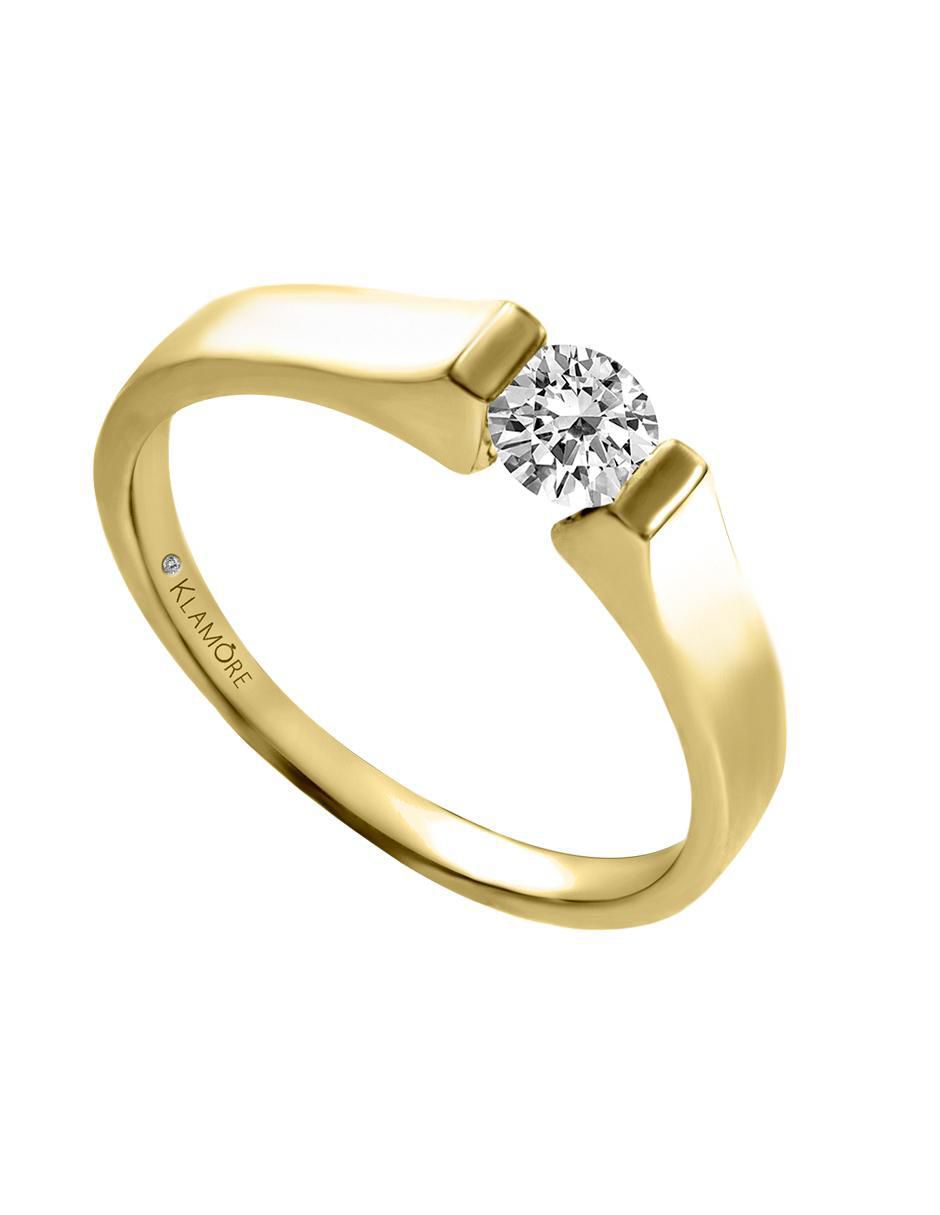 Solitario 14 k Gazet diamante 4