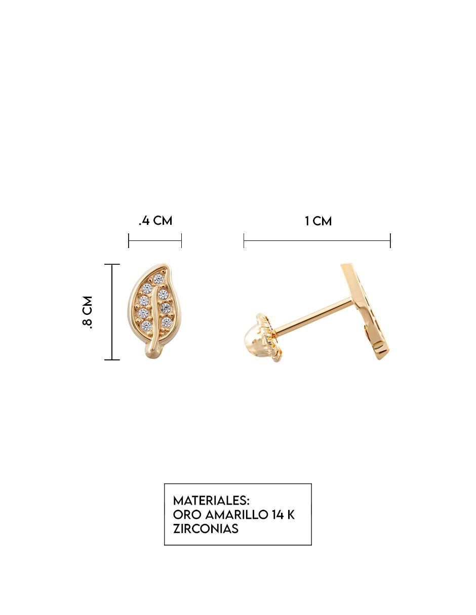 Broqueles de hoja de oro amarillo 14 K con acabado espejo 5