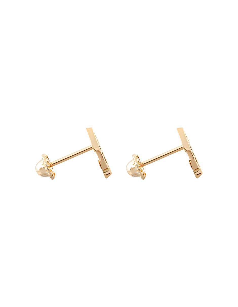 Broqueles de hoja de oro amarillo 14 K con acabado espejo