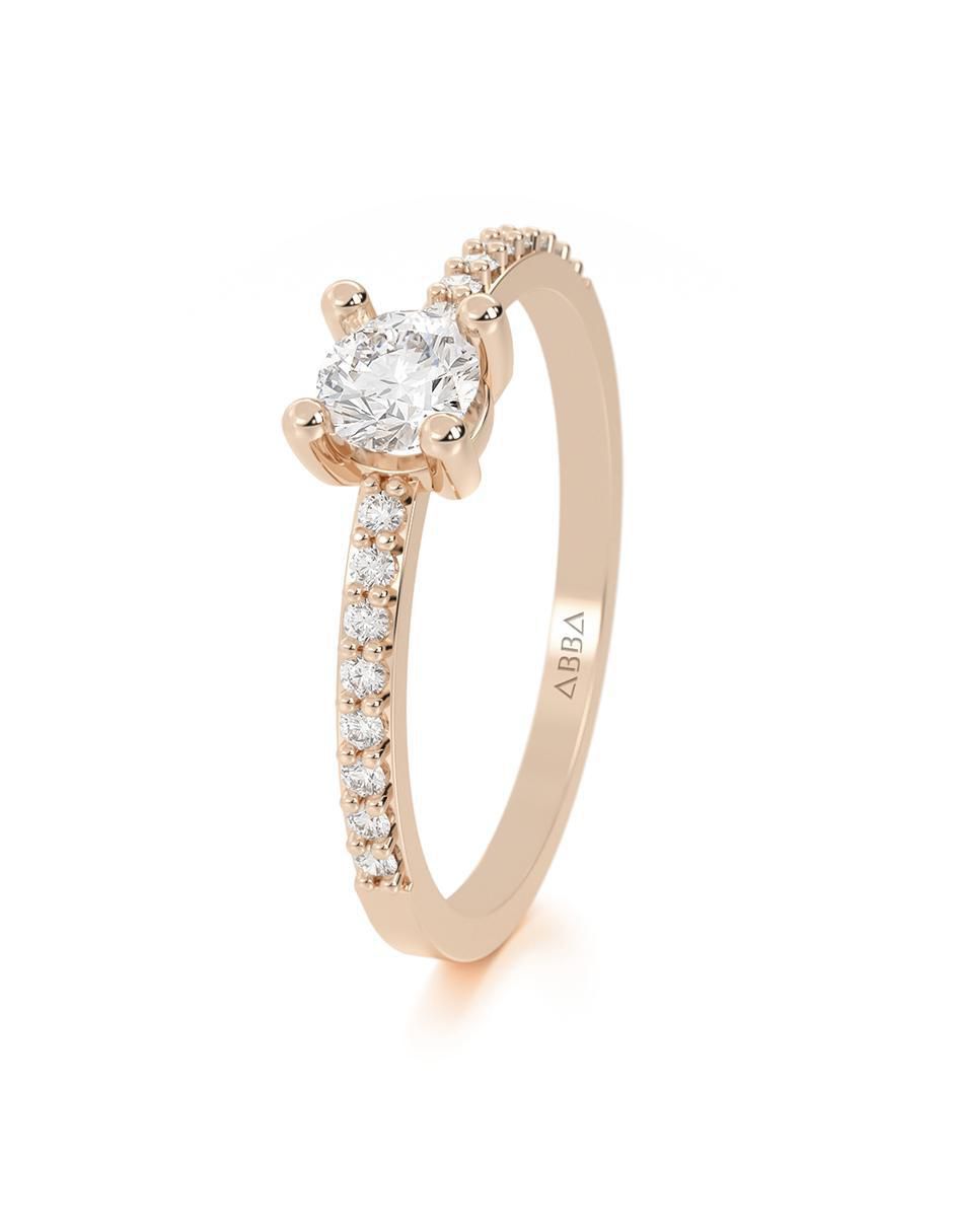 Anillo de compromiso de oro 10 k zirconia 2