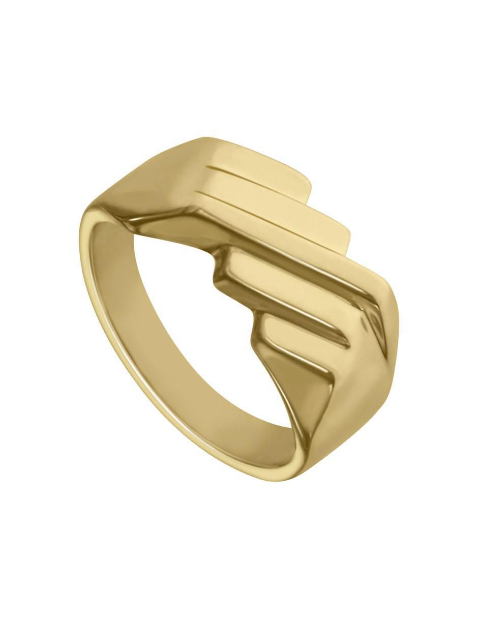 Anillo redondo Matías 14 k de oro pulido 4