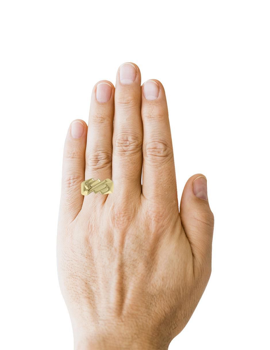 Anillo redondo Matías 14 k de oro pulido 3
