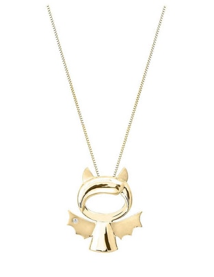 Colgante y dije de diablo de oro 14 K diamante