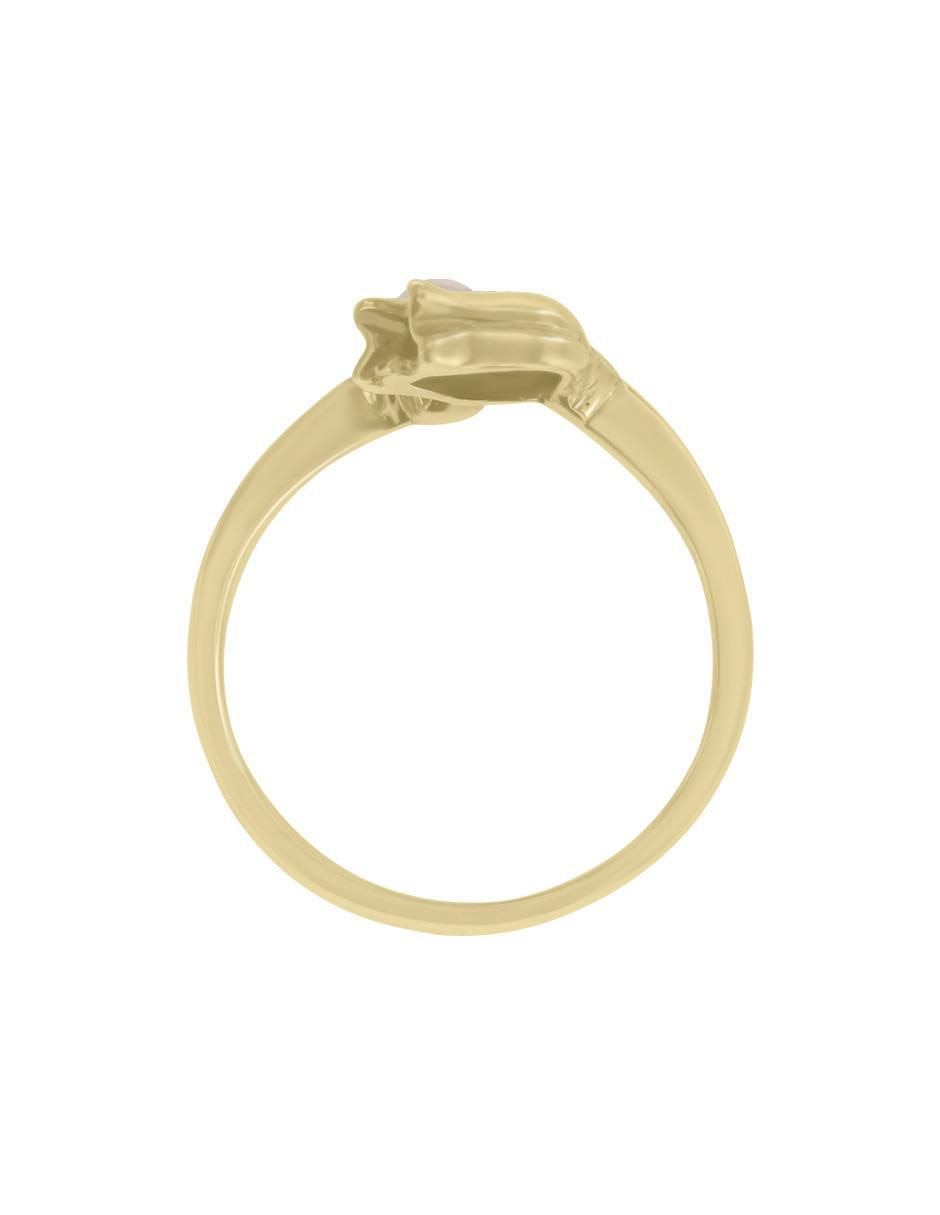 Anillo Tulipán 14 k de oro perla lustre 5
