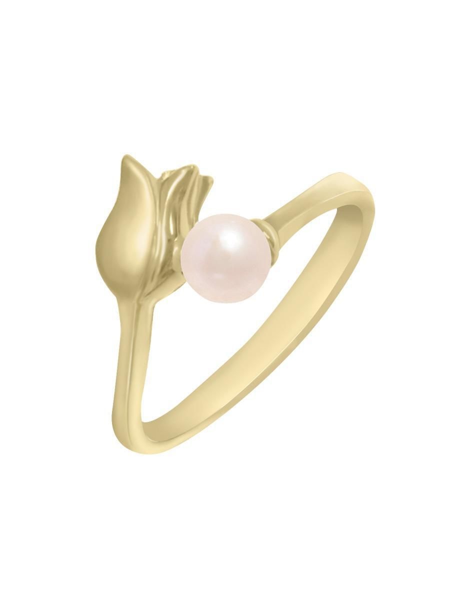 Anillo Tulipán 14 k de oro perla lustre
