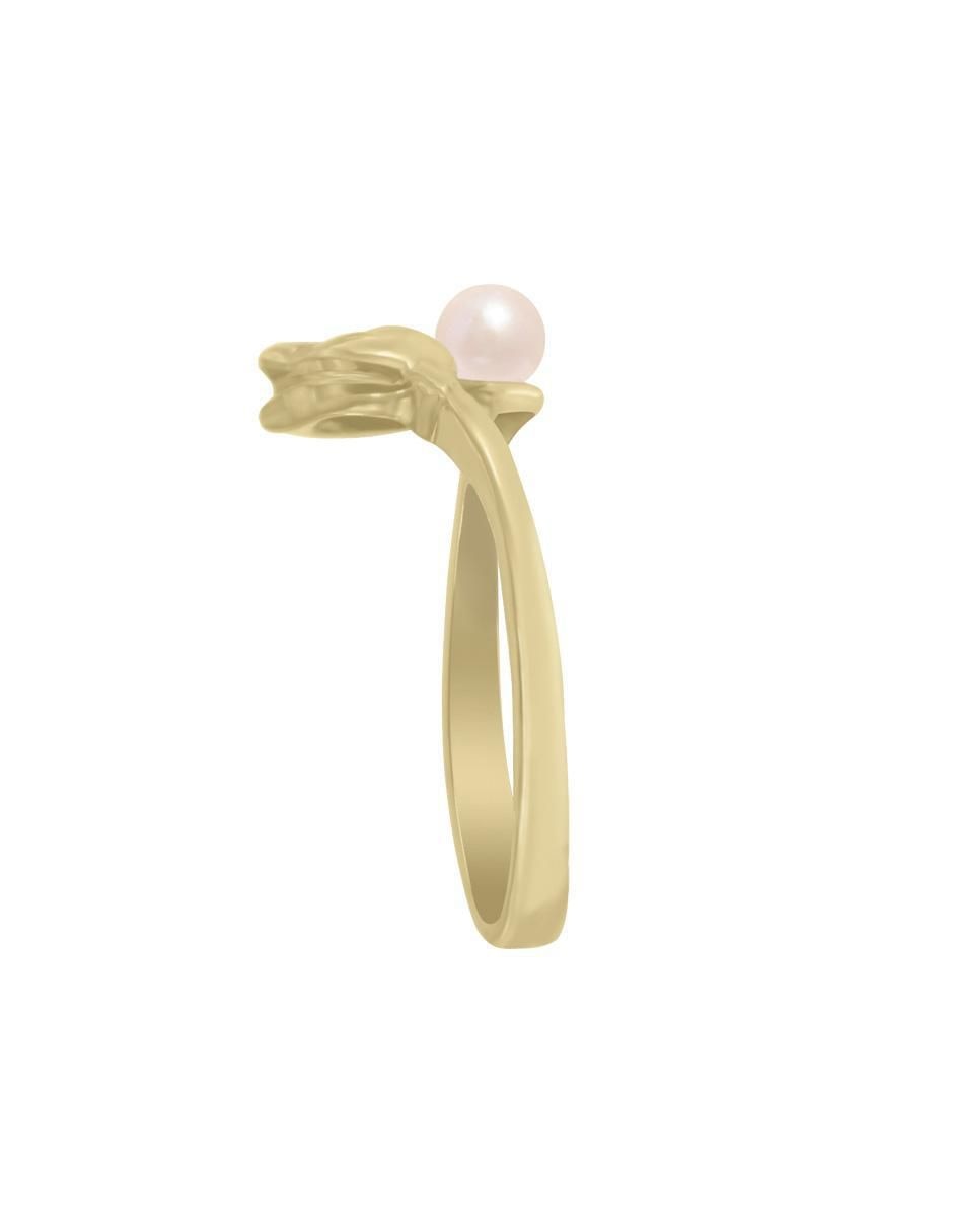 Anillo Tulipán 14 k de oro perla lustre