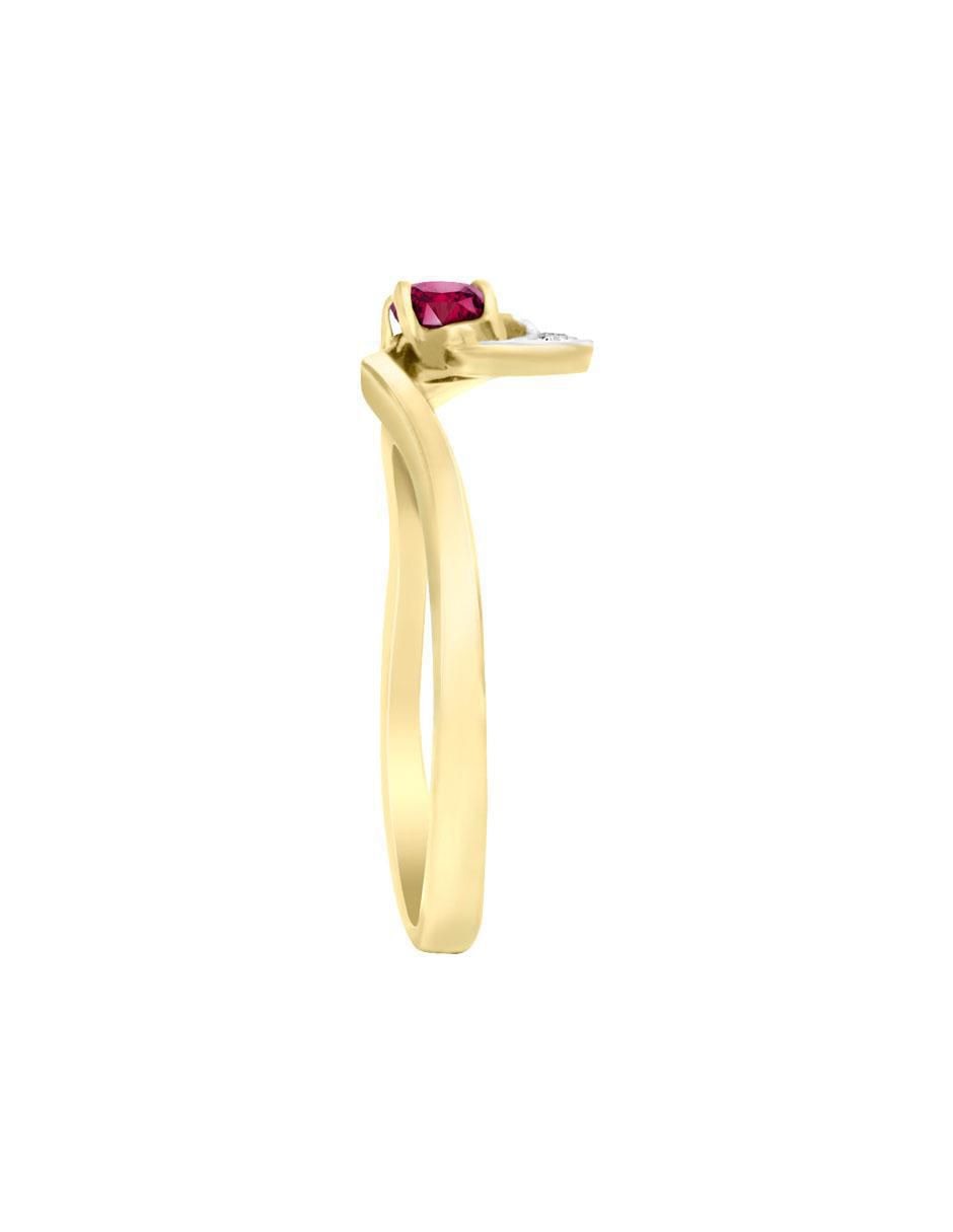 Anillo Loris 14 k de oro rubí y diamante pavé 4