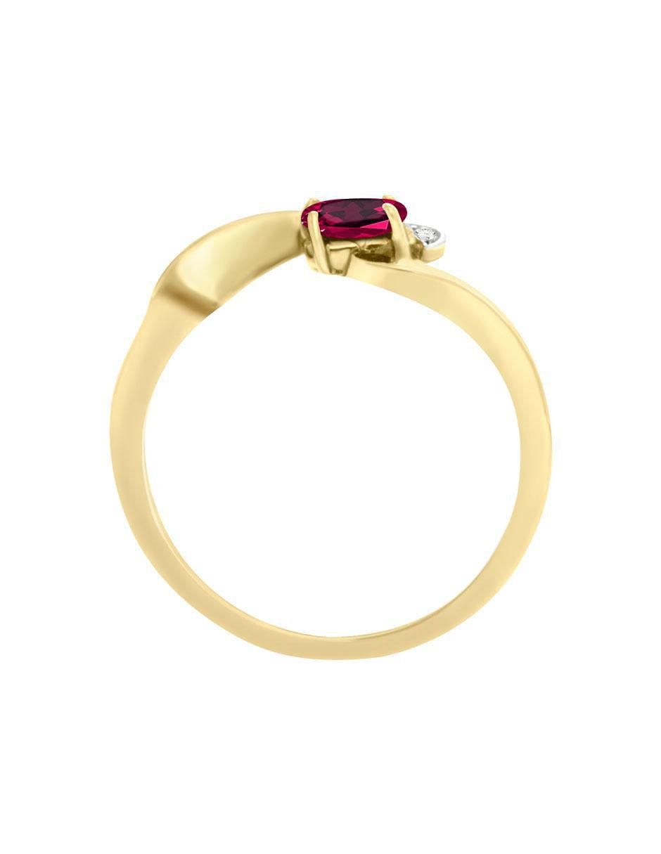 Anillo Loris 14 k de oro rubí y diamante pavé 3