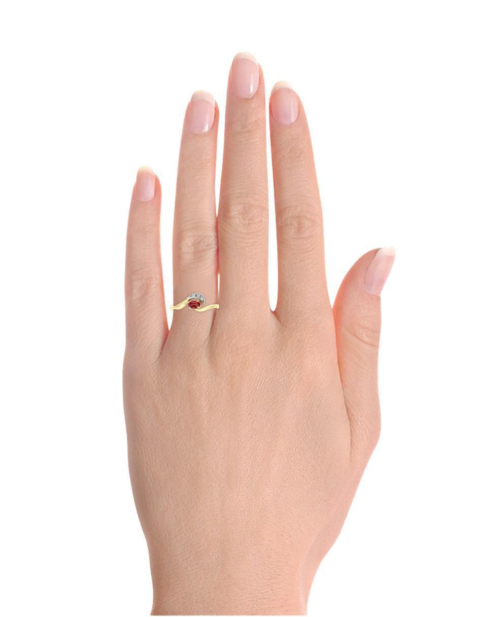 Anillo Loris 14 k de oro rubí y diamante pavé 2