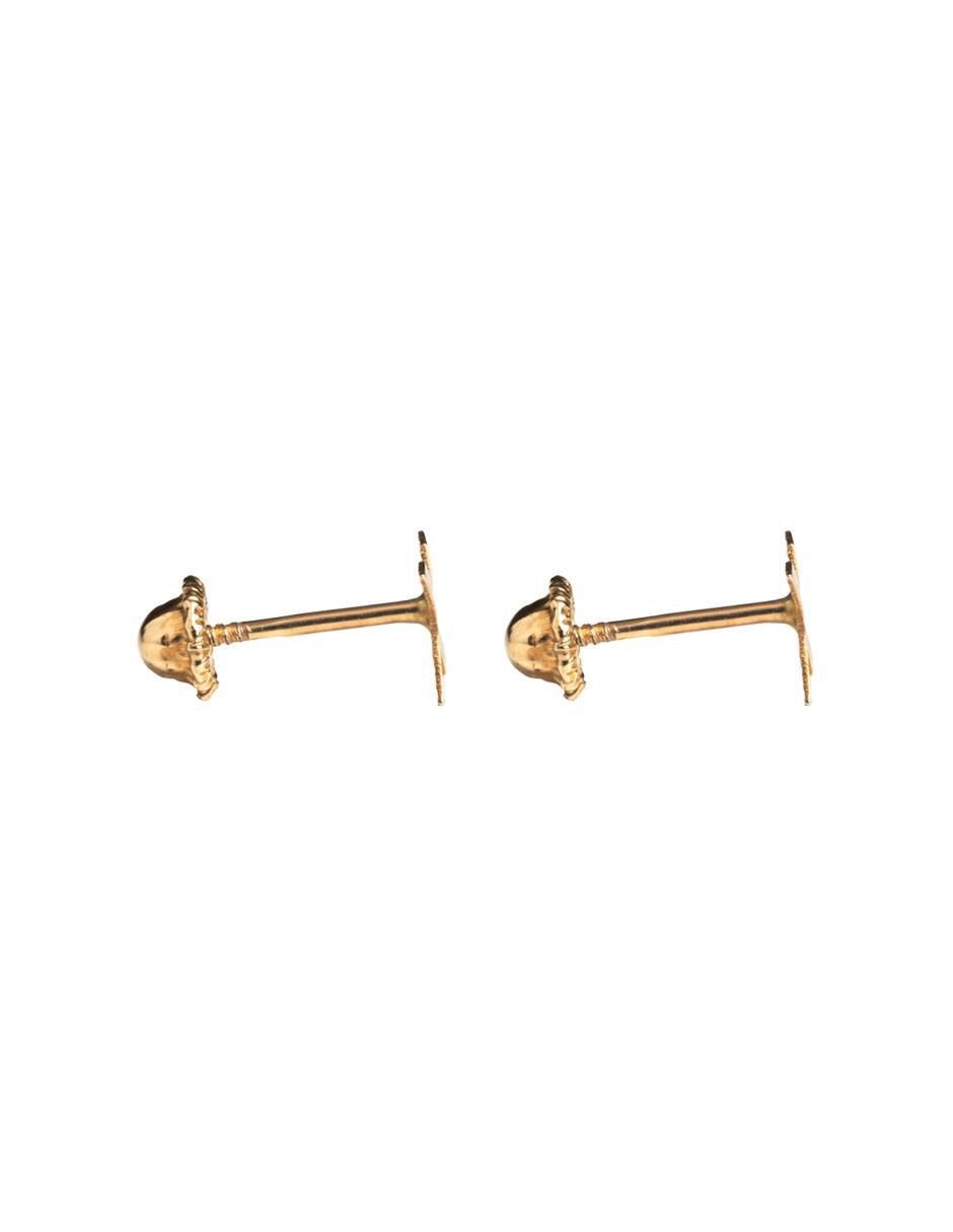 Broqueles de letra x de oro amarillo 14 K con acabado espejo