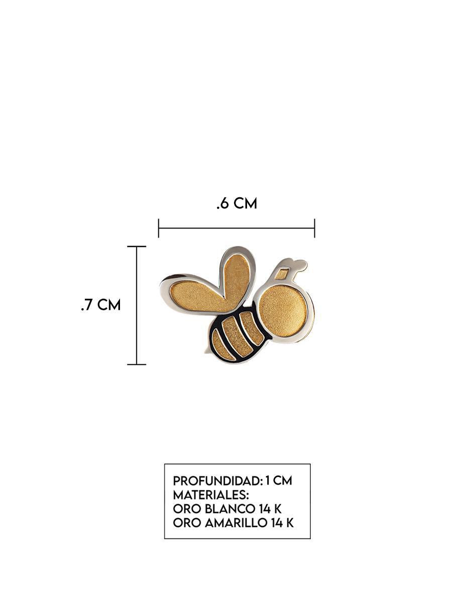Broqueles de abeja Exclusiva de oro amarillo 14 K con acabado espejo 5