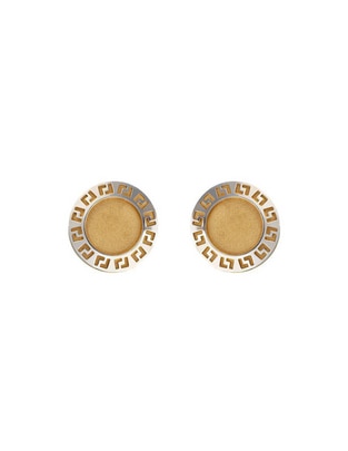 Broqueles circulares de oro amarillo 14 K con acabado espejo