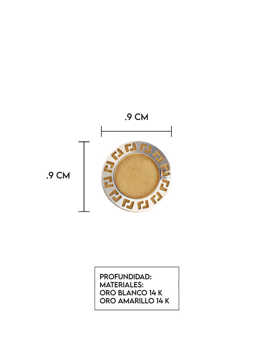 Broqueles circulares de oro amarillo 14 K con acabado espejo 5