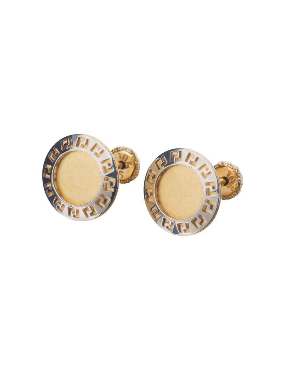 Broqueles circulares de oro amarillo 14 K con acabado espejo