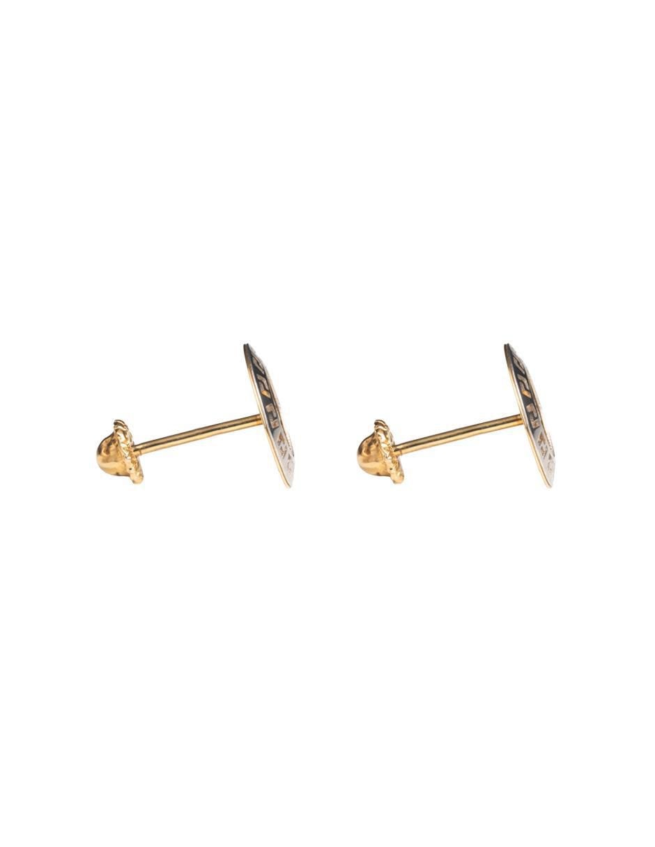 Broqueles circulares de oro amarillo 14 K con acabado espejo