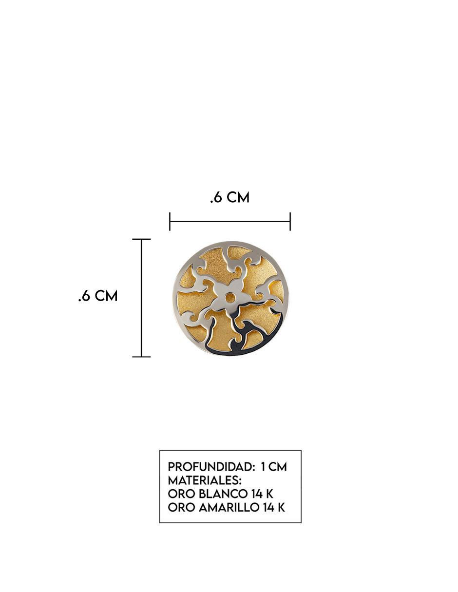Broqueles de flor de oro amarillo 14 K con acabado espejo 5