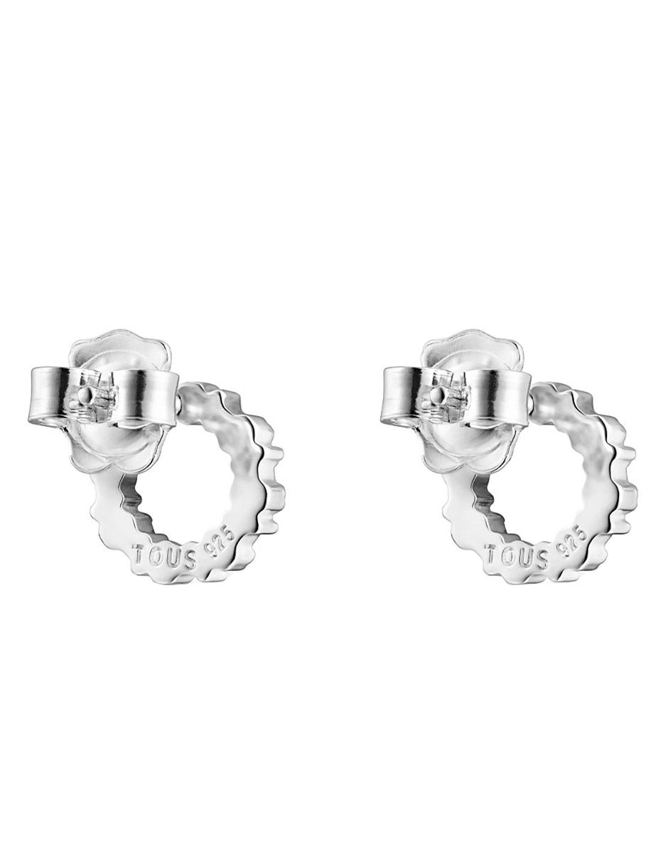 Aretes redondos Straight de plata P 925 con acabado plateado 2