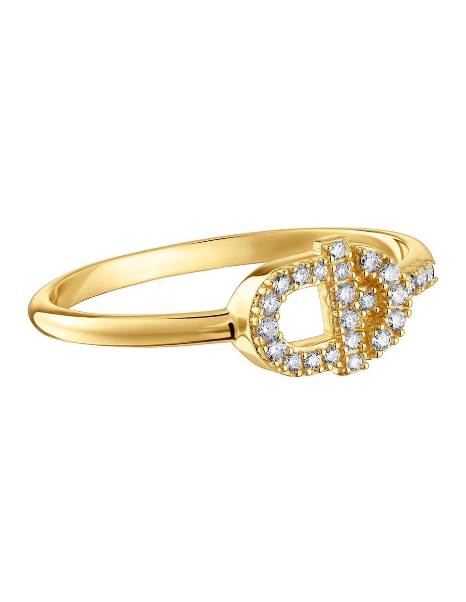 Anillo redondo Manifesto 18 k de oro diamante pavé 5