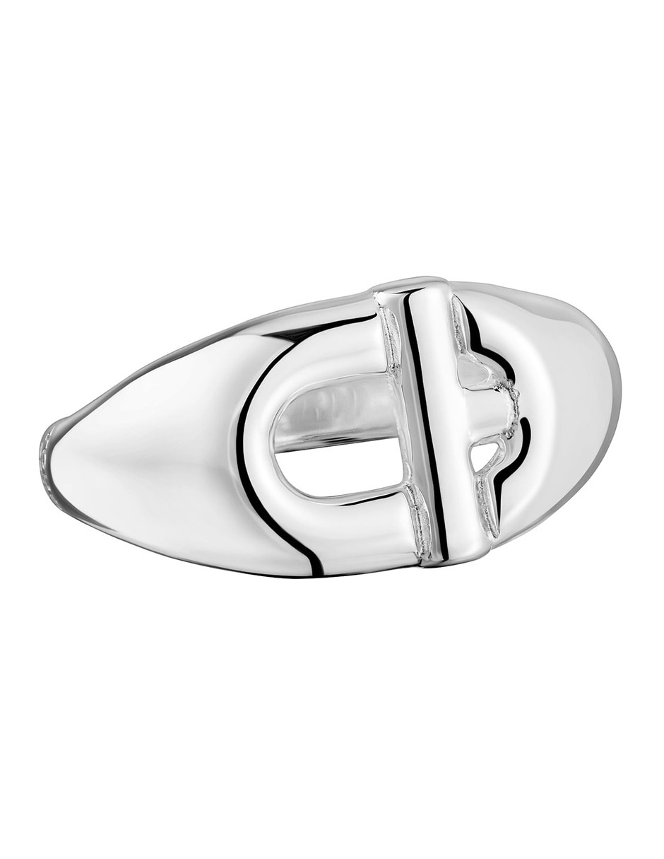Anillo ovalado Manifesto P 925 de plata brillante 5