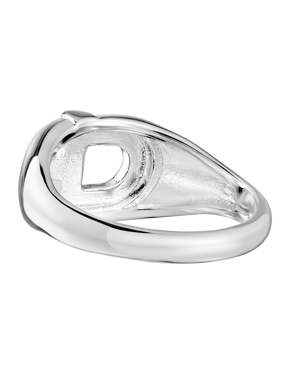 Anillo ovalado Manifesto P 925 de plata brillante 4