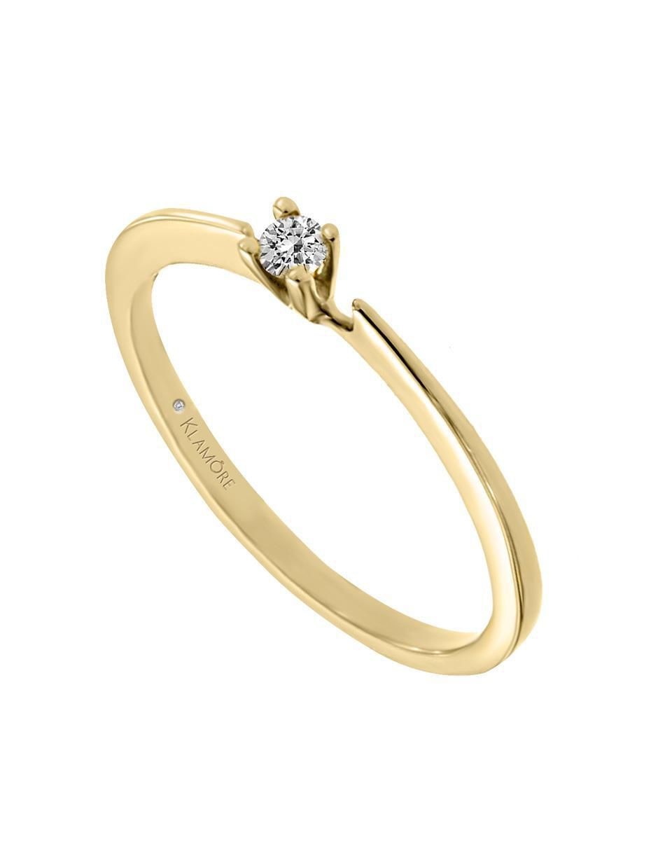 Solitario 14 k Demi diamante 5