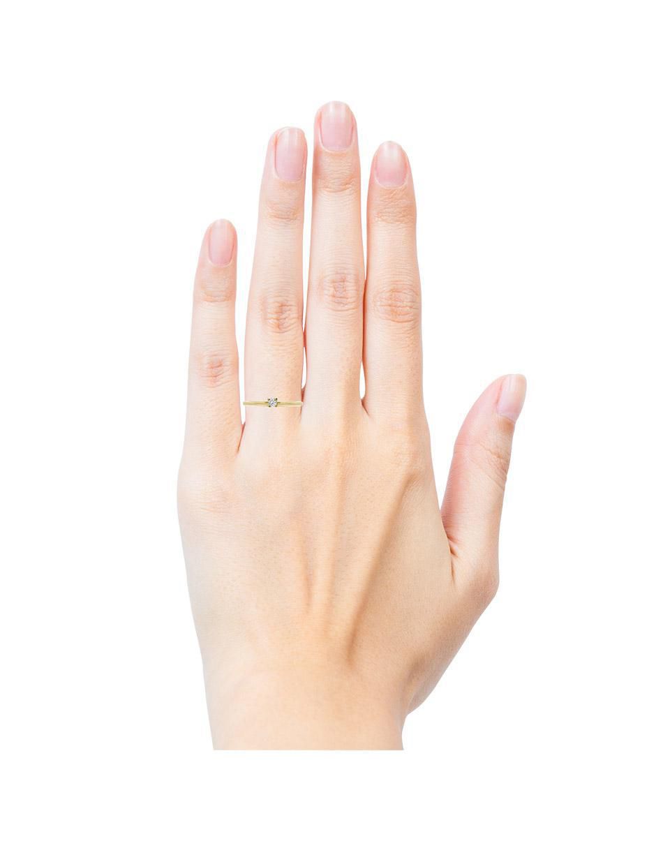 Solitario 14 k Demi diamante 2