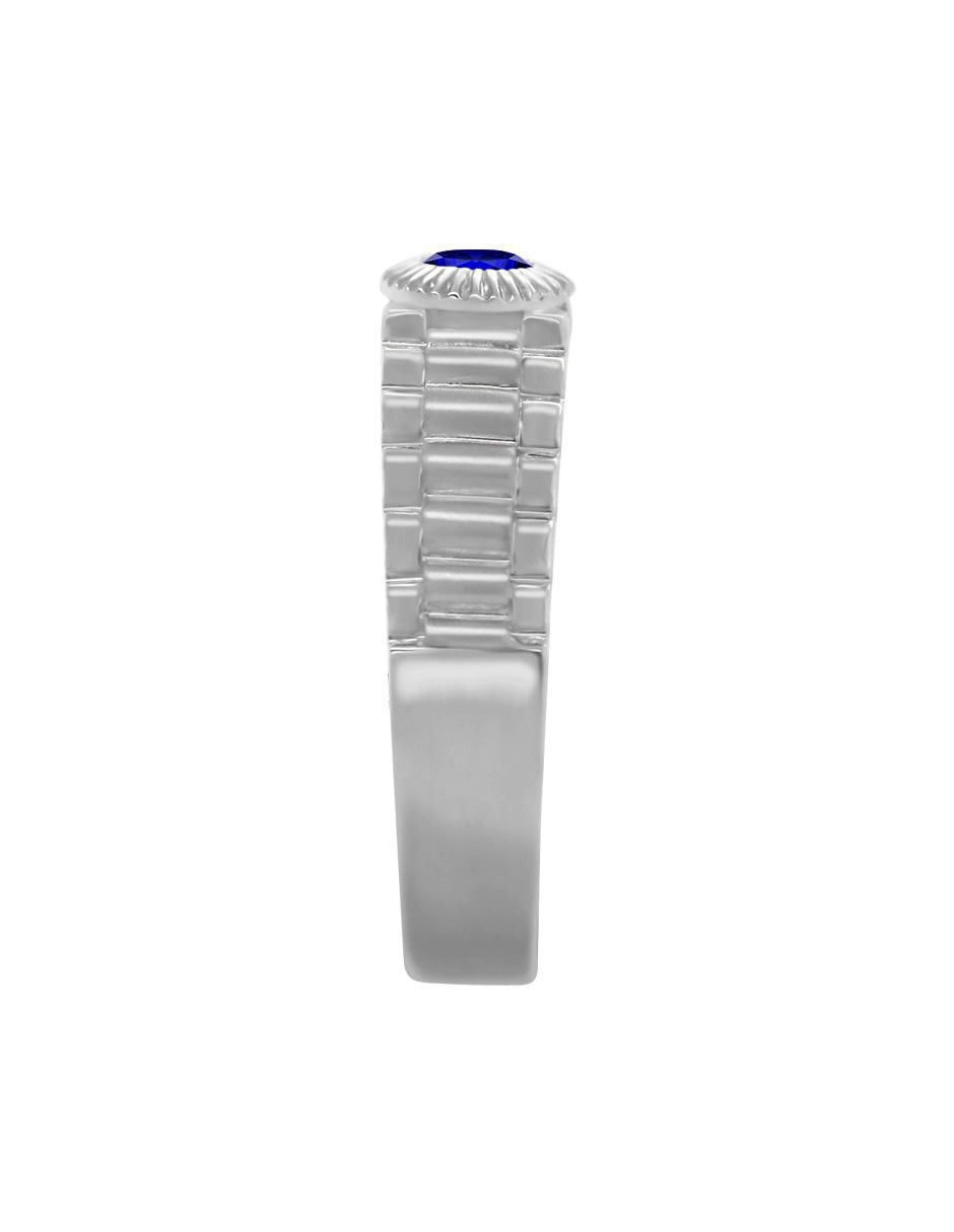 Anillo redondo Robert 14 k de oro zafiro pulido 4
