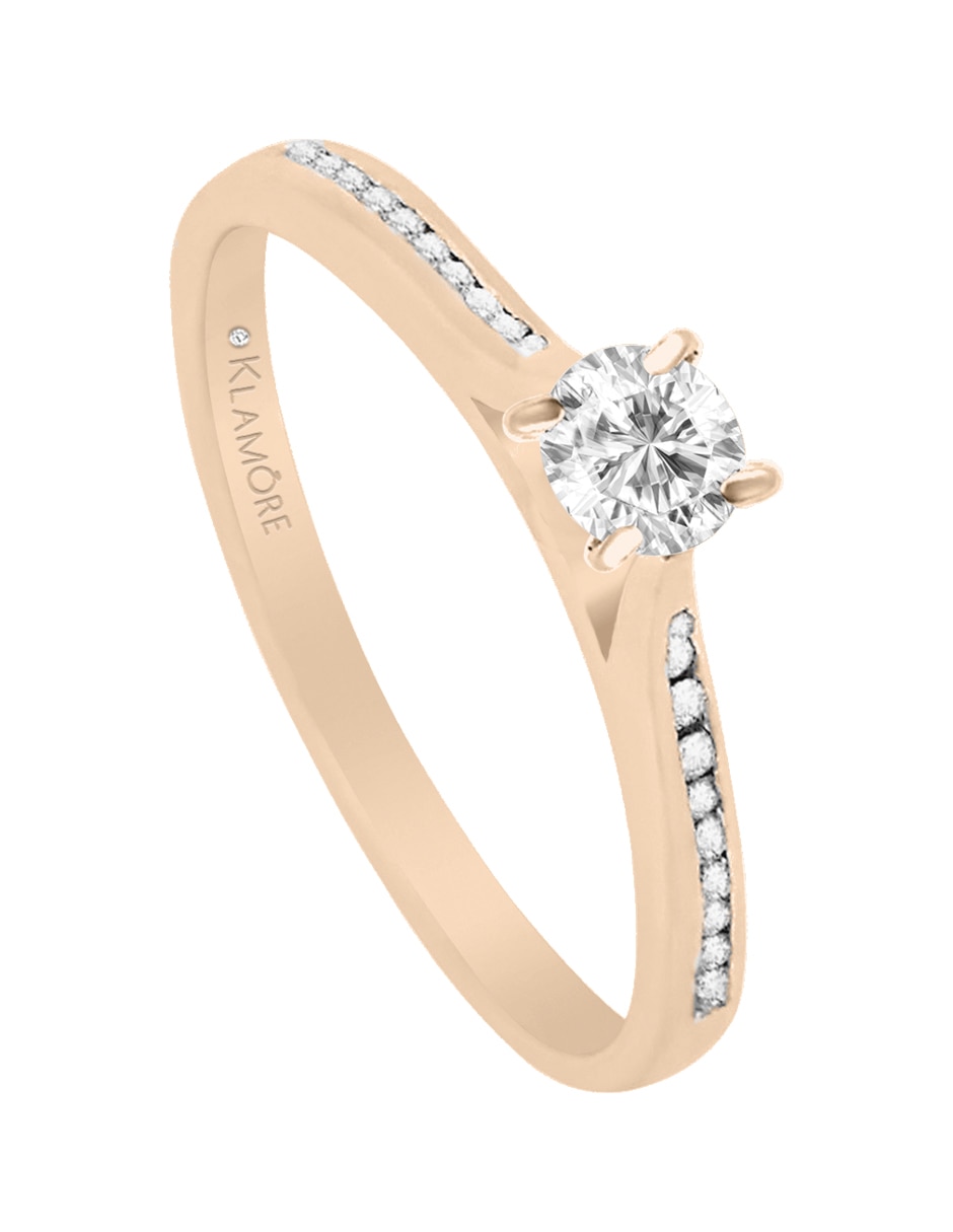 Solitario de oro 14 k Josely diamante 3