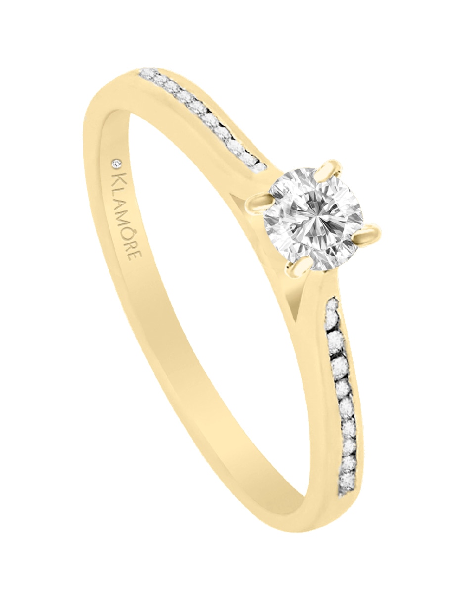 Solitario de oro 14 k Josely diamante 3
