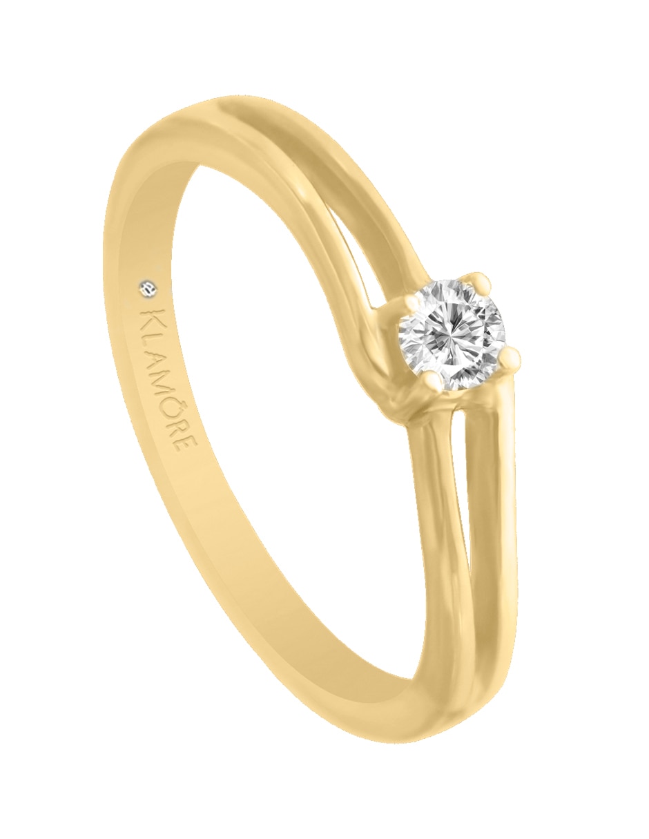 Solitario 14 k Kavya diamante 4
