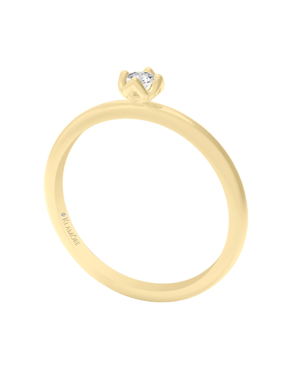 Solitario 14 k Lery diamante 4