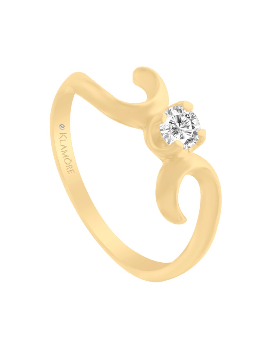 Solitario 14 k Enora diamante 4